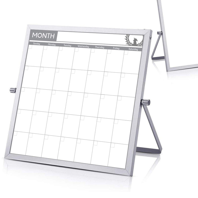 [Australia - AusPower] - Small Double Sided White Board Calendar - Mini Portable Desktop Dry Erase Board with Stand & Small Monthly Calendar Whiteboard Planner with Reversible to Do List - 10" x 10" - Desk, Office, and Home 10"x10" 