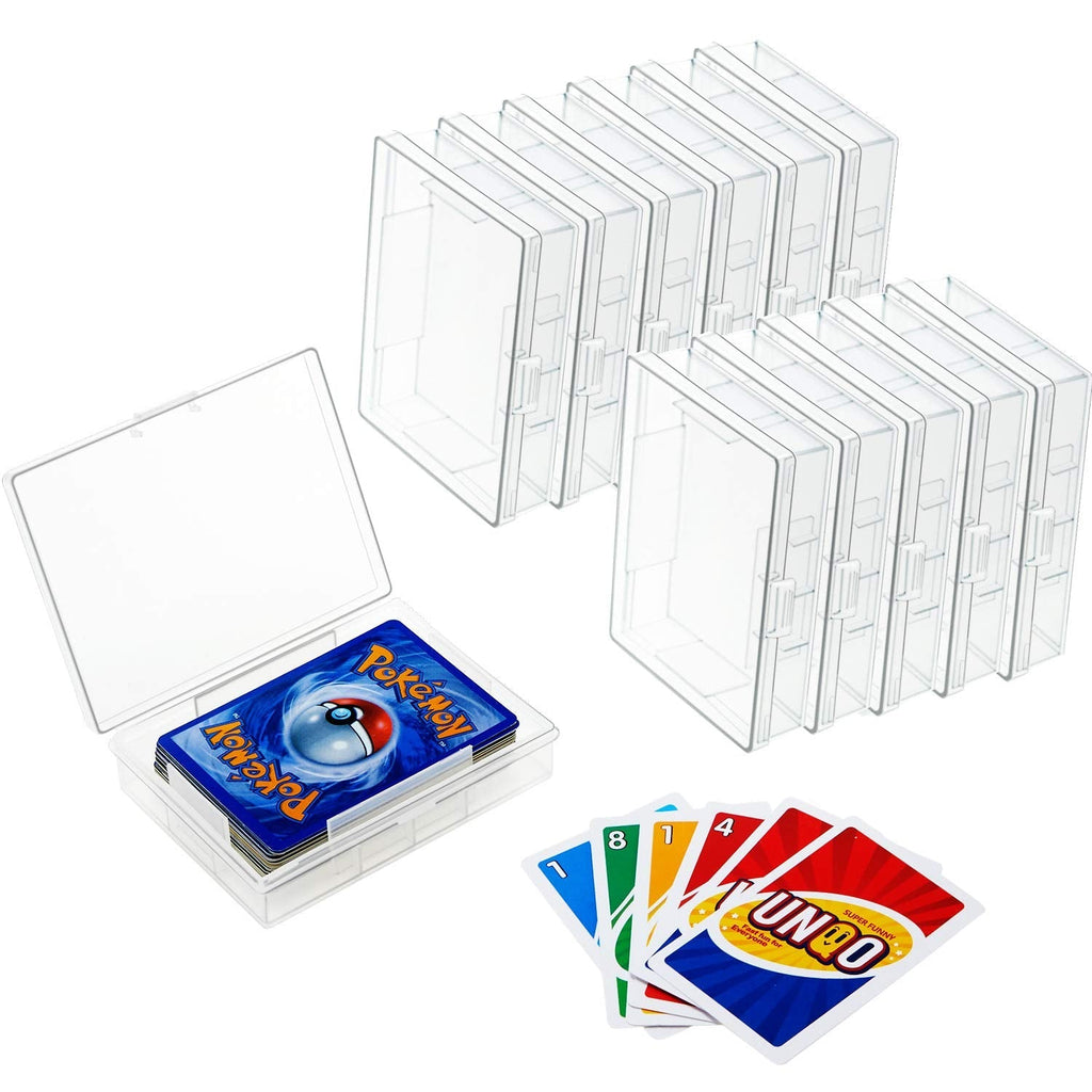 [Australia - AusPower] - 12 Pieces Card Deck Boxes Empty Plastic Storage Box Card Holder Clear Card Case, Snaps Closed 