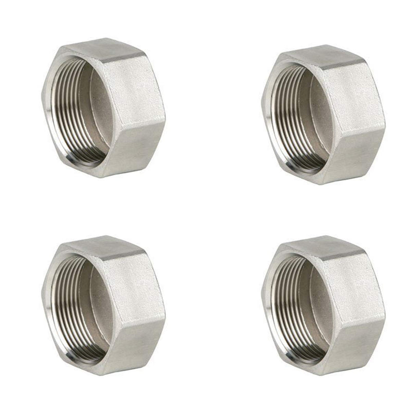 [Australia - AusPower] - 1/2” Stainless Steel 304 Cast Internal Thread Pipe Fitting, Hex Head Plug (4Pcs) 1/2” Internal Thread 