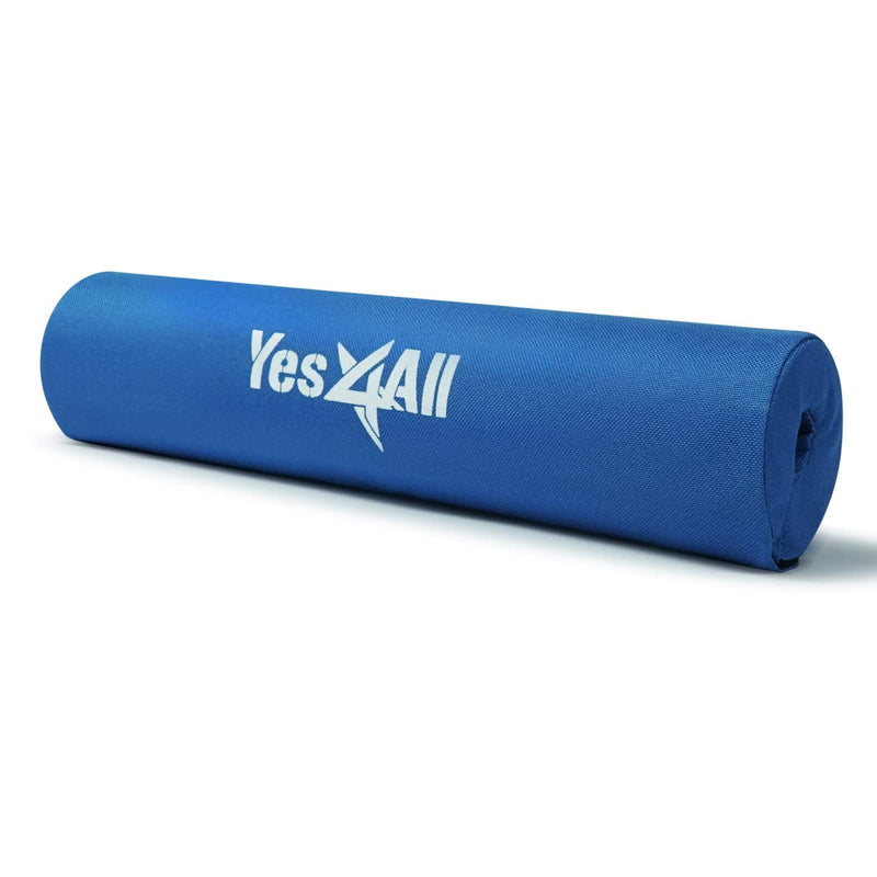 [Australia - AusPower] - Yes4All Barbell Foam Nylon Bar Pad/PVC Bar Pad - 16 inches neck and shoulder protective Barbell Pad for Squats, Lunges & Hip Thrust - Fits 1” Standard and 2” Olympic Bars C. Blue Nylon 