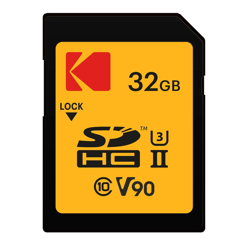 [Australia - AusPower] - Kodak 32GB UHS-II U3 V90 Ultra Pro SDHC Memory Card - Up to 300MB/s Read Speed and 270MB/s Write Speed 