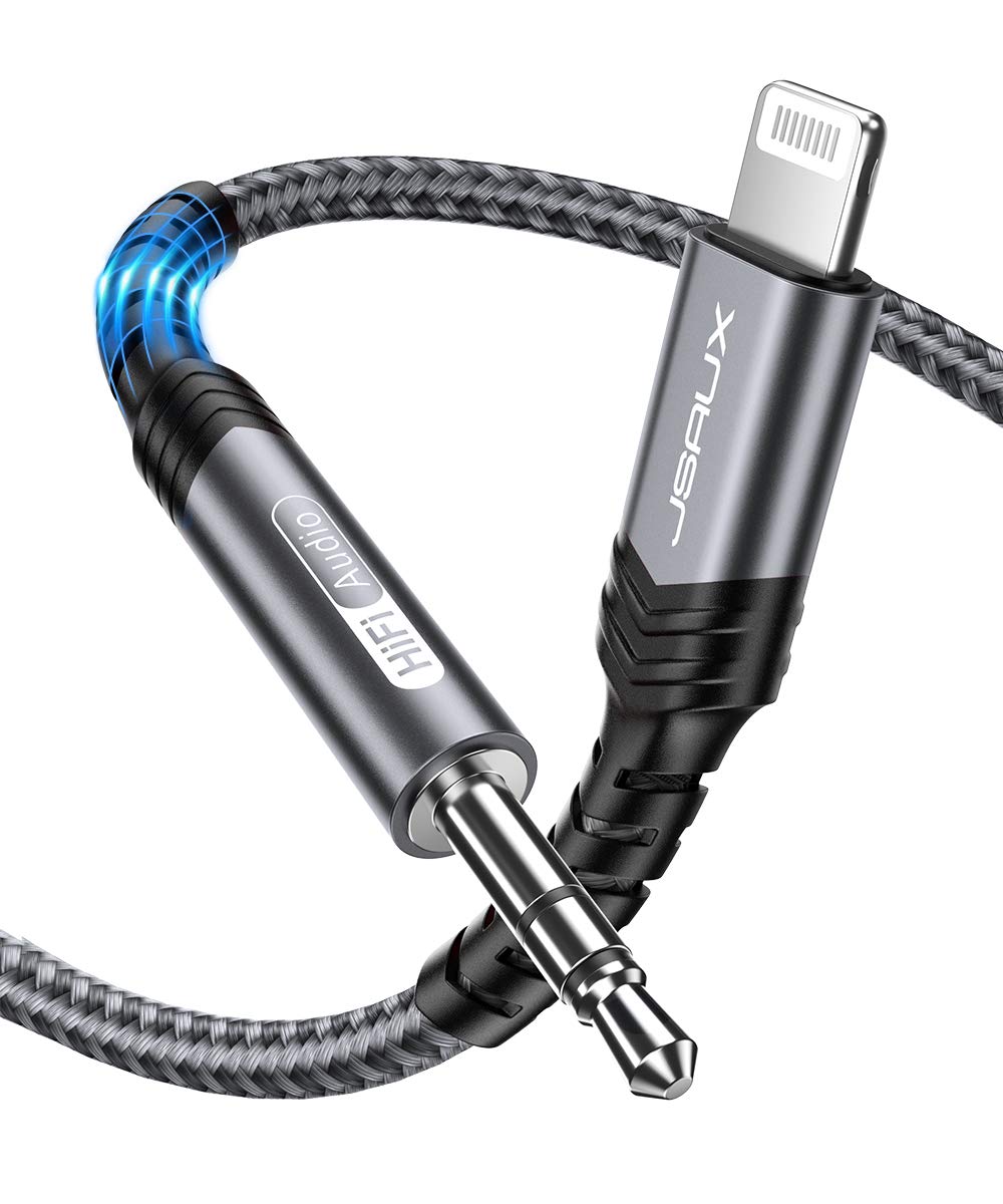 [Australia - AusPower] - Lightning to 3.5mm Audio Cable 6FT, JSAUX [Apple MFi Certified] iPhone Headphones Jack Lightning Aux Cord Compatible with iPhone 13/13 Pro/13 Pro Max/12/12Pro/12 Pro Max/11/11 Pro Max/X/XS/XR/8 -Grey Grey 