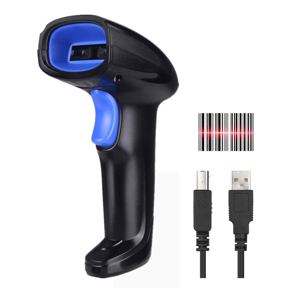 [Australia - AusPower] - REALINN Laser Barcode Scanner 1D Wired with USB Cable Handheld Quick Scanning Black Barcode Reader(Lector De Codigo De Barras) for Library Book, Supermarket and Retail Stores 