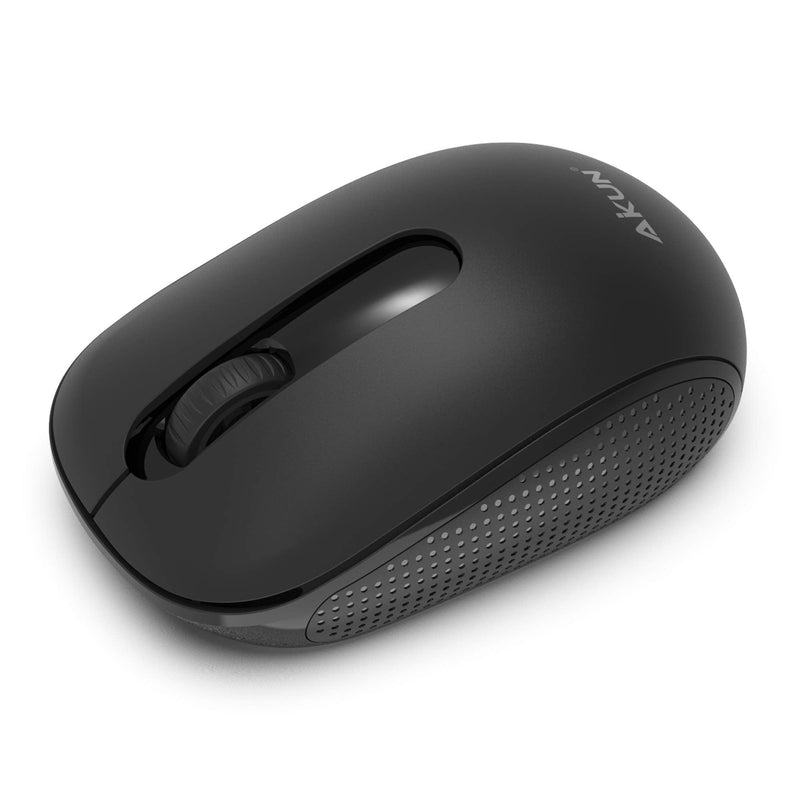 [Australia - AusPower] - AIKUN Wireless Mouse, 2.4G Noiseless Mouse with USB Receiver - Portable Computer Mice for PC, Tablet and Laptop (AIKUN MX36-Black) 