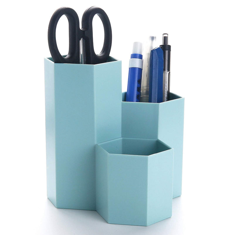[Australia - AusPower] - Bivisen Desk Pencil Holder, Polystyrene Desktop Pen Cup Stationery Supplies Organizer Caddy for Office, Makeup Brush Holder for Vanity Table (Blue) Blue 