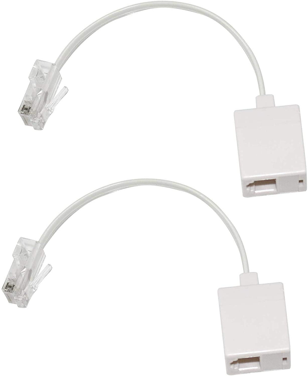 [Australia - AusPower] - URBEST 2 Pcs RJ45 8P4C Plug to RJ11 6P4C Female M/F Telephone Ethernet Adapter (White) 