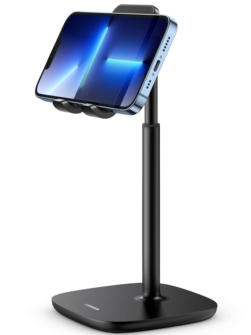 [Australia - AusPower] - UGREEN Cell Phone Stand for Desk Height Adjustable Phone Holder Compatible for iPhone 13 12 Pro Max 11 SE XS XR 8 Plus 6 7 Samsung Galaxy Note20 S20 S10 S9 S8 Note 10 9 8 S7 S6 Google Pixel 4 XL Black 