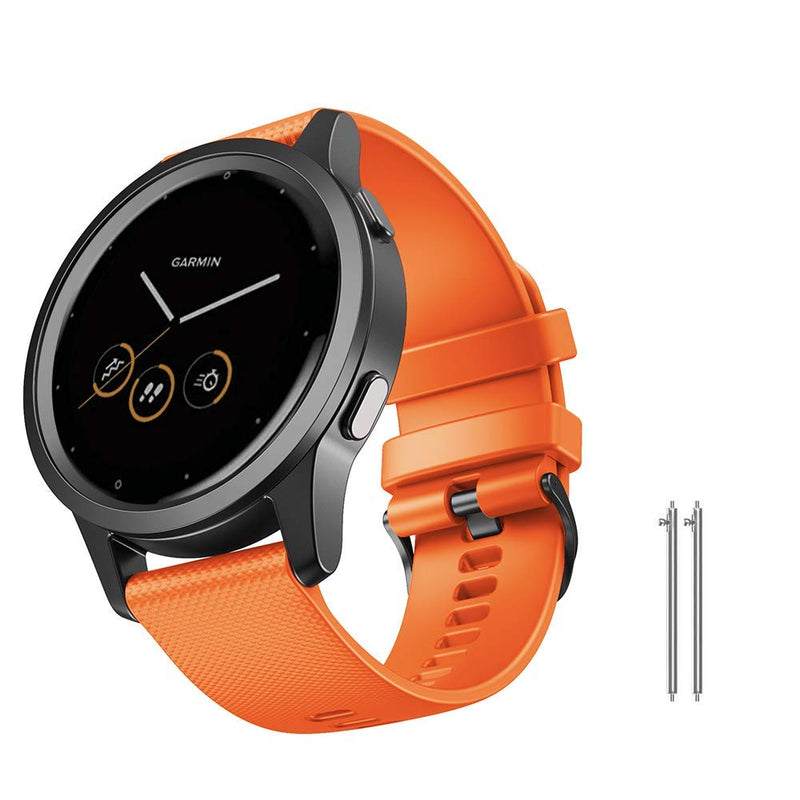 [Australia - AusPower] - NotoCity for Vivoactive 4S Band/Venu 2S Band/ Vivomove 3S Band, 18mm Watch Strap Soft Silicone Replacement for Garmin Vivoactive 4S (40mm)/Vivomove 3S (39mm) Smartwatch(ORANGE L) orange Large 