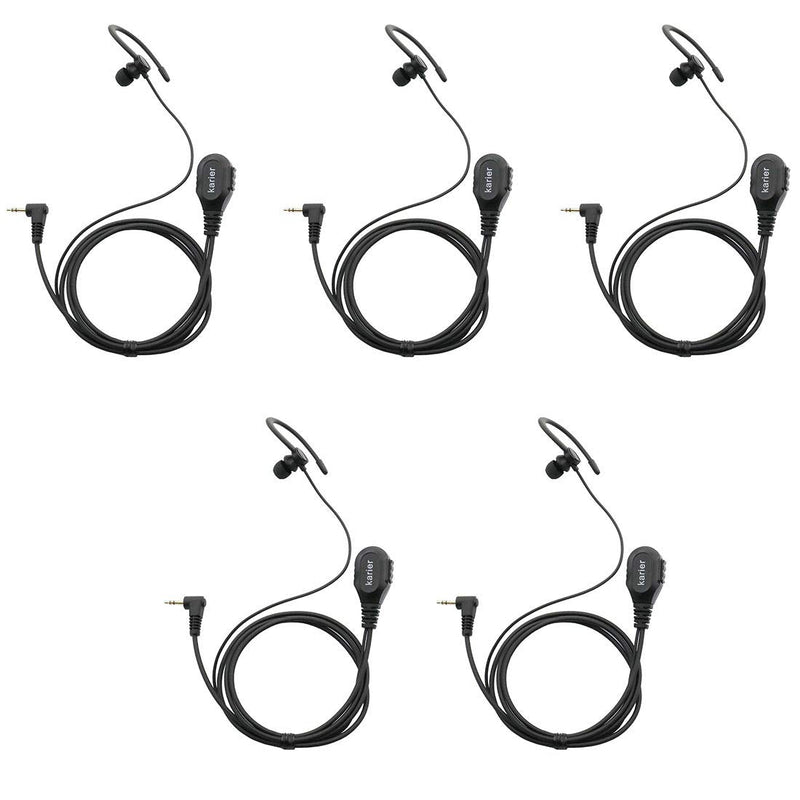[Australia - AusPower] - Karier 1 Pin Walkie Talkie Headset Earpiece with PTT Mic and Soft Silica Earloops for Motorola MD200TPR MH230R MR350R MS350R MT350R MG160A MH230TPR Radios (5 Pack) 