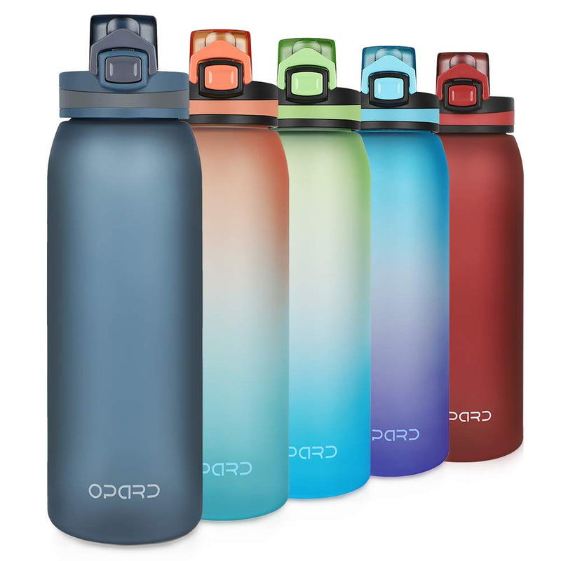 [Australia - AusPower] - Opard 30oz Sports Water Bottle with Leak Proof Flip Top Lid BPA Free Tritan Reusable Plastic for Gym and Outdoor Blue 