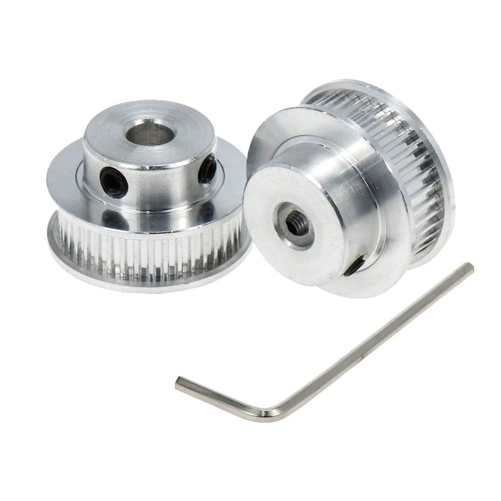 [Australia - AusPower] - LC LICTOP Aluminum Alloy GT2 40 Teeth 6.35mm/0.25" Bore Timing Belt Pulley Flange Synchronous Wheel w M2 Hex Wrench Pack of 2 