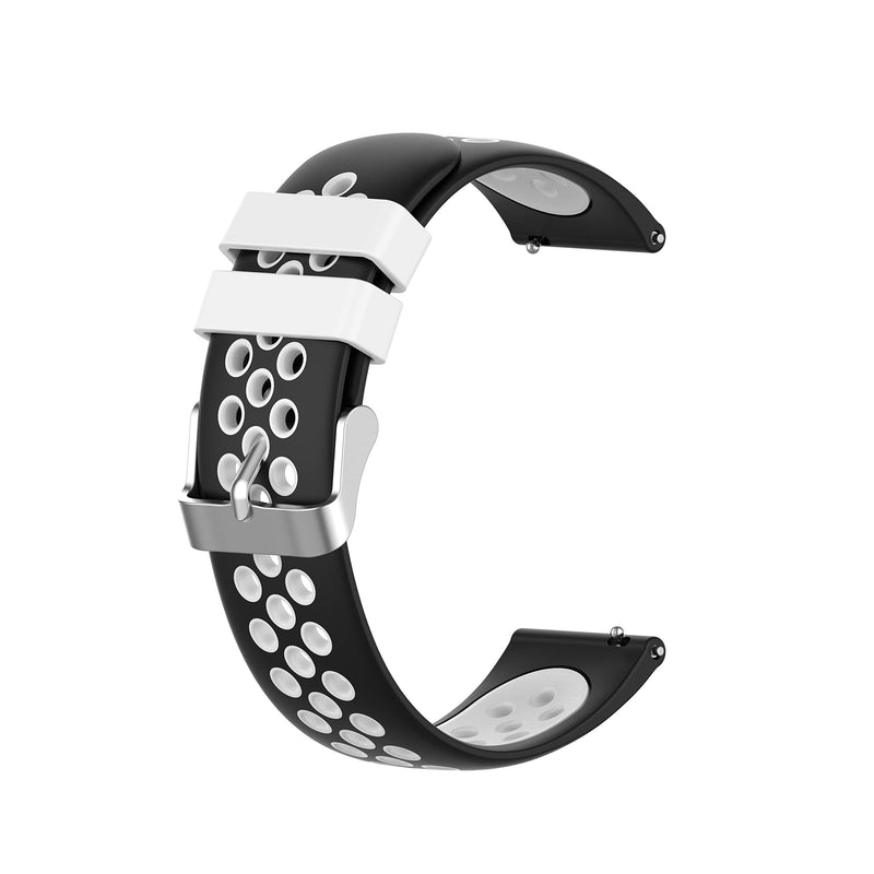 [Australia - AusPower] - KOMI 20mm Smart Watch Straps Replacement Wristband for Huawei Watch GT 2 42mm /Galaxy Watch Active 2 40mm/44mm Soft Silicone Breathable Band (20mm , black/white) 