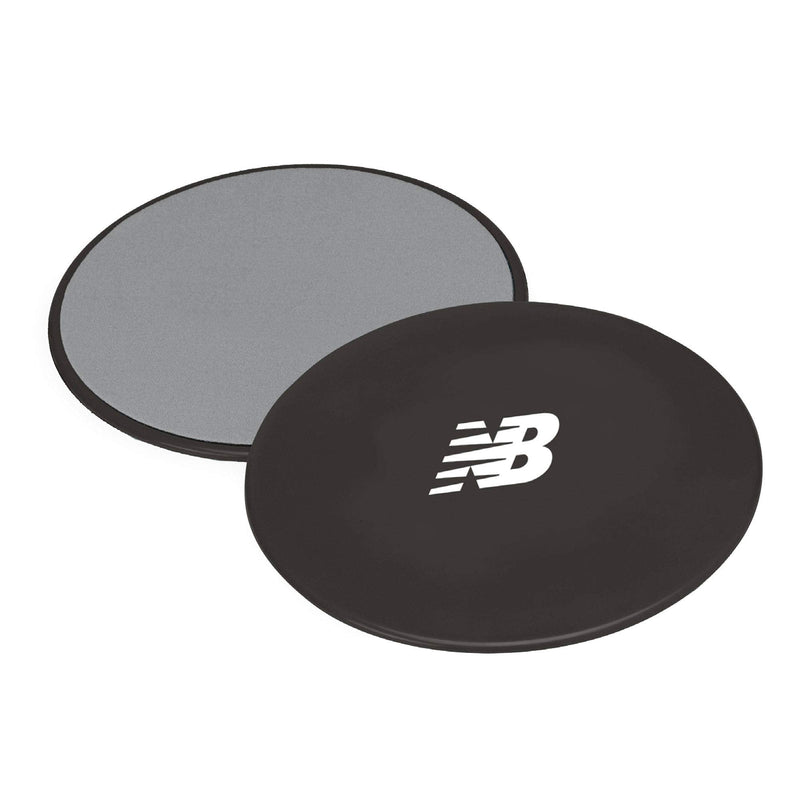[Australia - AusPower] - New Balance Sliding Core Discs Workout Sliders - Fitness Ab Sliders Dual-Sided Pads (Carpet/Hardwood Floor) | Home Ab Exercise Equipment for Women, Men, Black/Grey 
