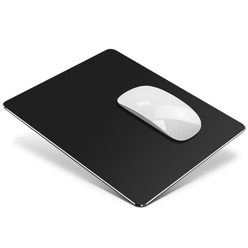 [Australia - AusPower] - Hard Black Metal Aluminum Mouse Pad Mat Smooth Magic Ultra Thin Double Side Mouse Mat Waterproof Fast and Accurate Control for Gaming and Office((Large 11.81X9.45 Inch) Large 