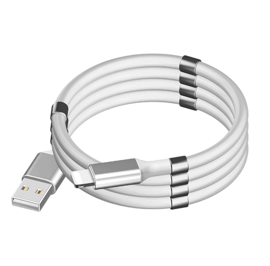 [Australia - AusPower] - New Magnetic Charging Cable USB-Lighting New Winding Technology Very Organized 3ft Long Fashionable 3A Fast Charging Data Transfer Cord (Lighting) 