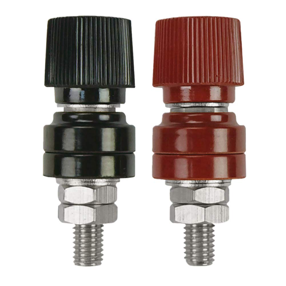 [Australia - AusPower] - Ampper 1/4" Copper Battery Terminal Stud Connector, Remote Battery Binding Post Junction Post Block Terminal Kit, Pack of 2 (Red and Black) 1/4" (M6) 