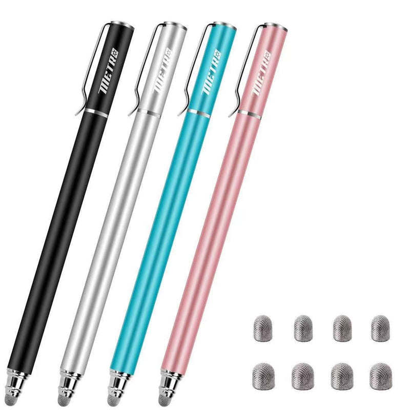 [Australia - AusPower] - METRO Universal Stylus Pens for Touch Screens - High Sensitivity Capacitive Stylus Fiber Tips 2 in 1 Touch Screen Pen with 8 Extra Replaceable Tips for iPad iPhone and All Other Tablets & Cell Phones 