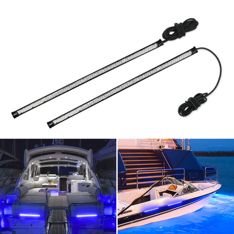 [Australia - AusPower] - Obcursco 12 Inch LED Boat Bow Navigation Light Kits for Marine Boat Vessel Pontoon Yacht Skeeter - 1 Pair (6W Blue) 