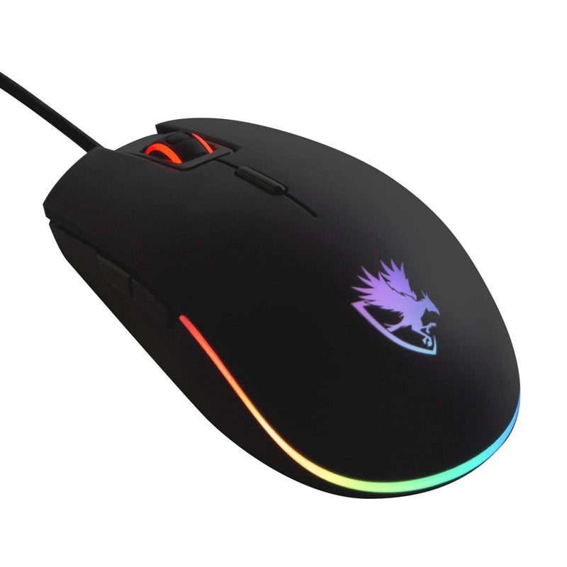 [Australia - AusPower] - Digifast Nightfall NF24 RGB Backlit Gaming Mouse, Symmetrical Design, 50 Million Click Durability, 8 Programmable Buttons, Dynamic DPI Switching, Customized Color, DPI for Windows PC Gamers (Black) 