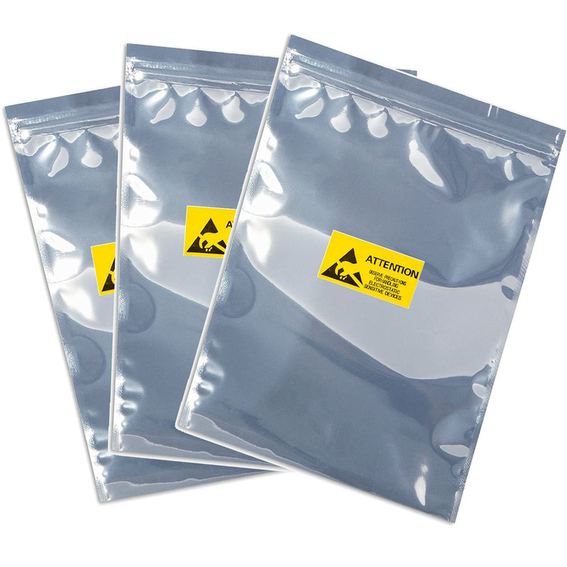 [Australia - AusPower] - KUKUBAGS 15pcs 11x15 inch Anti Static Bag with 15pcs Antistatic Labels, Static Free Bag for Electronics, Large Resealable Non Static Bags for Most of Computer Accessories 
