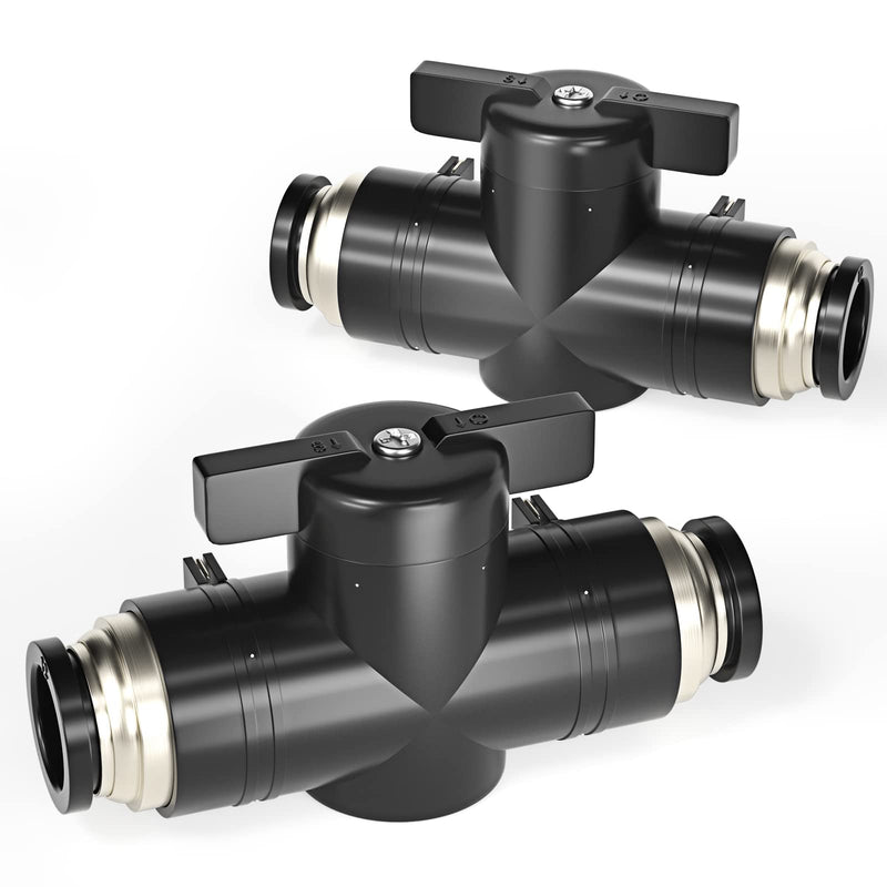 [Australia - AusPower] - TAILONZ PNEUMATIC BVU-3/8 OD Ball Valve Air Flow Control Valve Push to Connect Fitting (Pack of 3） 3/8 Inch 