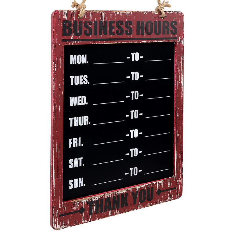 [Australia - AusPower] - Excello Global Products Business Hours Hanging Chalkboard Rustic Decorative Erasable Chalk Boards for Restaurant Door Hangable Shabby Chic Wooden Sign Brown 