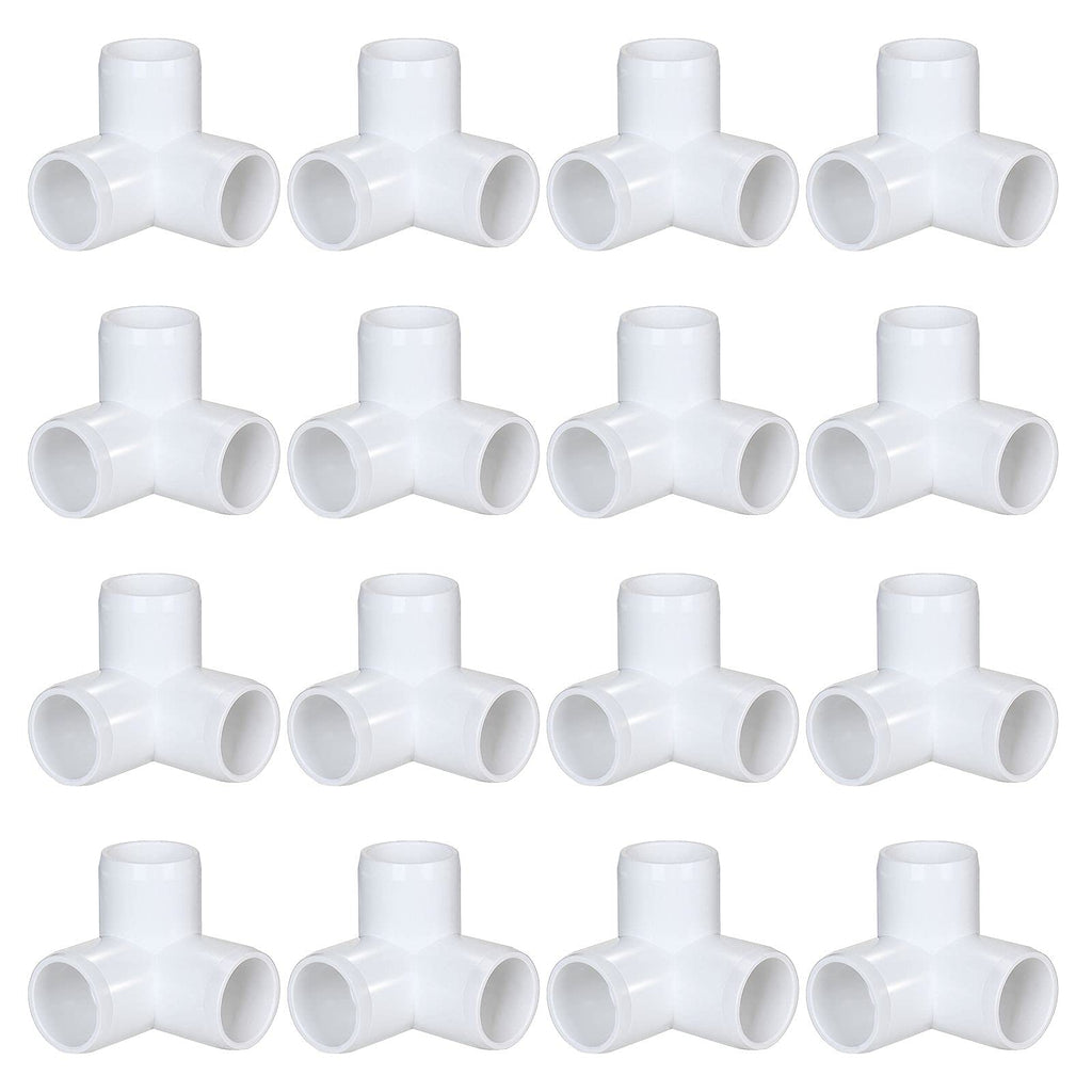 [Australia - AusPower] - 16 Pack PVC Elbow Fittings 3/4 Inch 3 Way PVC Pipe Fitting Connectors, PVC Pipe Tee Corner Fitting- Build Heavy Duty Furniture, 3 Way PVC Pipe Joint 