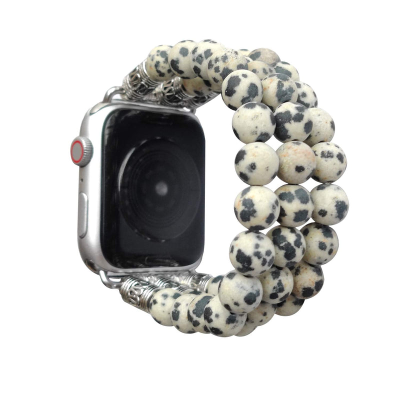 [Australia - AusPower] - ZOOZOOT Lava Rock Earth Dalmatian Stone Watch Band 38mm, 40mm, 42mm, 44mm is Compatible with Apple Watch, Watch Accessories for Apple Watch, Iwatch Replacement Bracelet Strap for Mens Womens Spot Jasper 38mm/40mm 