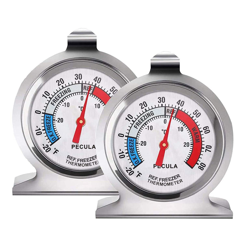 [Australia - AusPower] - 2 Pack Refrigerator Thermometer, -30~30°C/-20~80°F, Classic Fridge Thermometer Large Dial with Red Indicator Thermometer for Freezer Refrigerator Cooler 2PACK 