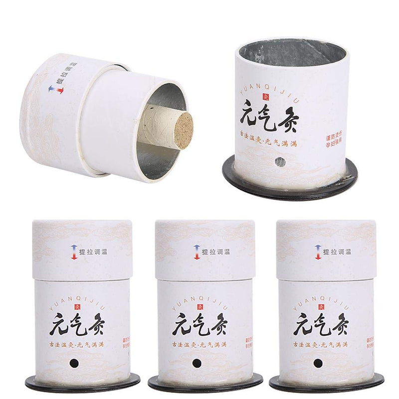 [Australia - AusPower] - 4Pcs Smokeless Moxa Tubes, Acupuncture Massage Moxibustion Roll With Stainless Steel Mesh, Reusable Thickened Paper Moxi Boxtool For Body Healthy Care 