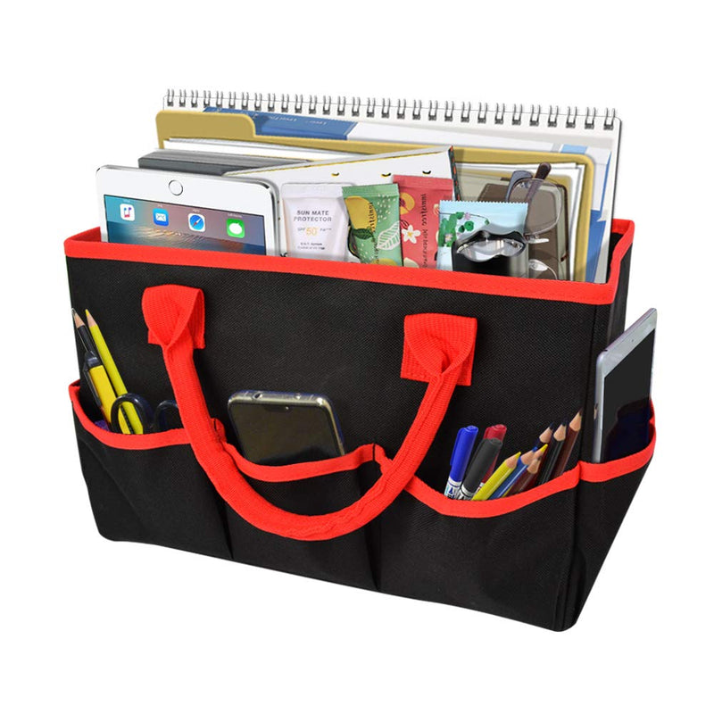 [Australia - AusPower] - Godery Desktop File Folder Tote and Stock Organize, Fundamentals Art Organizer Storage Craft Tote Bag for Office Desk Organize, Make-up Storage Tote with Handles for Travel or Daily Use, Black 