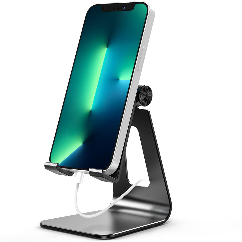 [Australia - AusPower] - MROCO Cell Phone Stand, Phone Holder, Adjustable Phone Stands for Desk Compatible with iPhone 13 iPhone 12 iPhone 11 iPhone 7 Pro Xs Xs Max Xr X 8 6 6s Plus, All Android Smartphones, Black 
