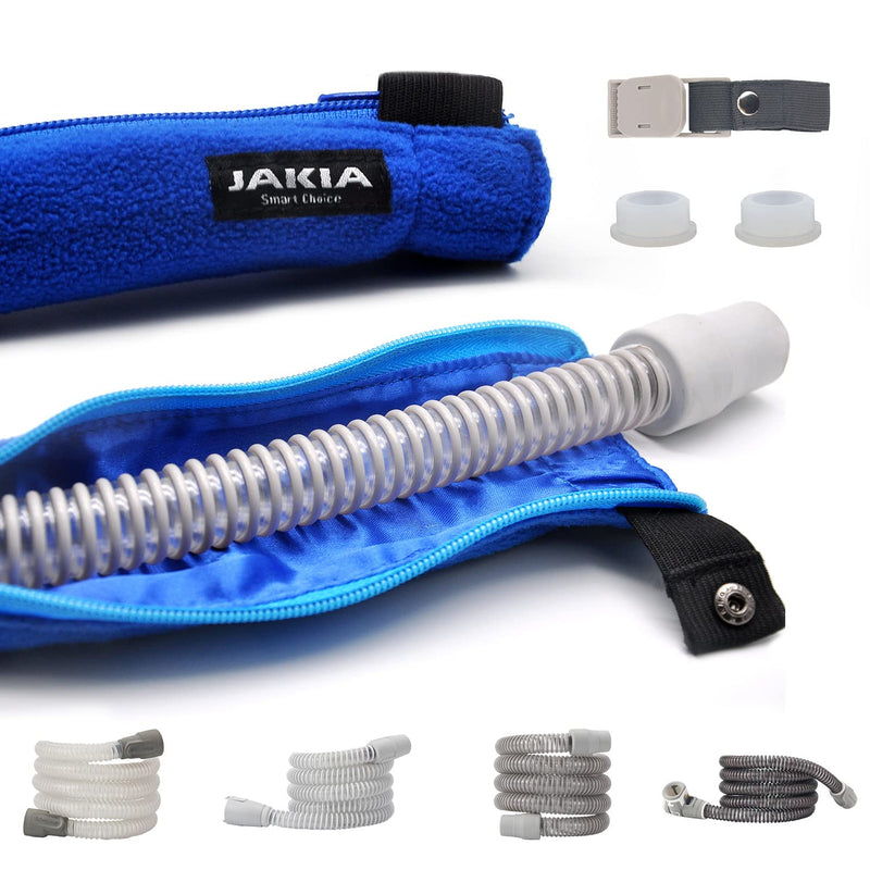 [Australia - AusPower] - JAKIA 2022 Updated CPAP Hose Tube Cover Wrap Insulator Protector,6.2 ft Long Double Fabric Soft Fleece with Full Length Zipper,Soft Surface Safe and Comfortable 2 Hose Bushing and 1 Hose Clip Included 