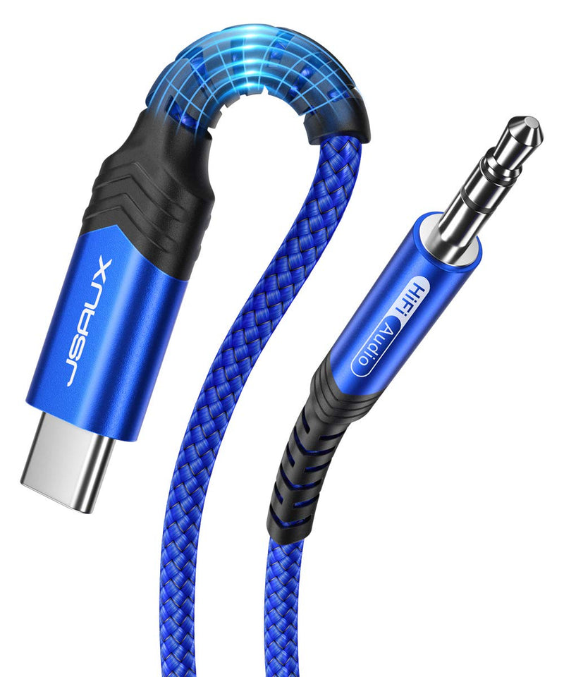 [Australia - AusPower] - USB C to 3.5mm Audio Aux Jack Cable[3.3ft], JSAUX Type C Adapter to 3.5mm Headphone Stereo Cord Car Compatible with iPad Pro 2018 Google Pixel 2 3 XL, Samsung Galaxy S21 S20 Ultra Note 10 Plus-Blue 3.3ft A Blue 