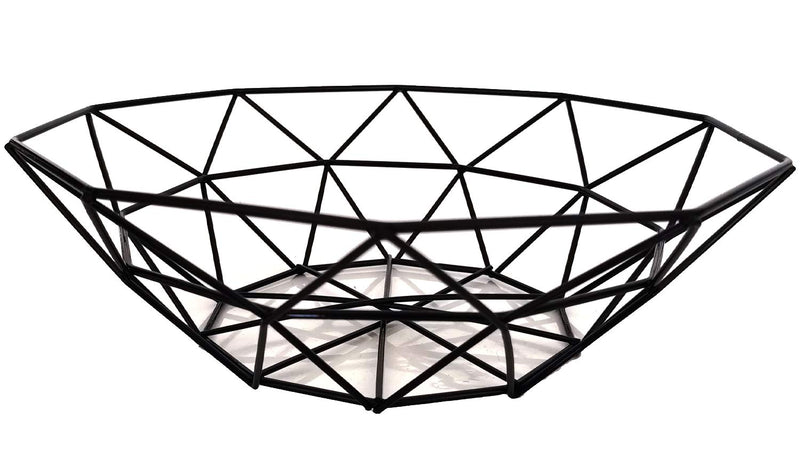 [Australia - AusPower] - Teetookea Metal Wire Fruit Bowl, Iron Arts Fruit Storage Baskets for Kitchen Counter, Countertop, Home Decor, Table Centerpiece Decorative hold Vegetables, Bread, Snacks, Potpourris Black 