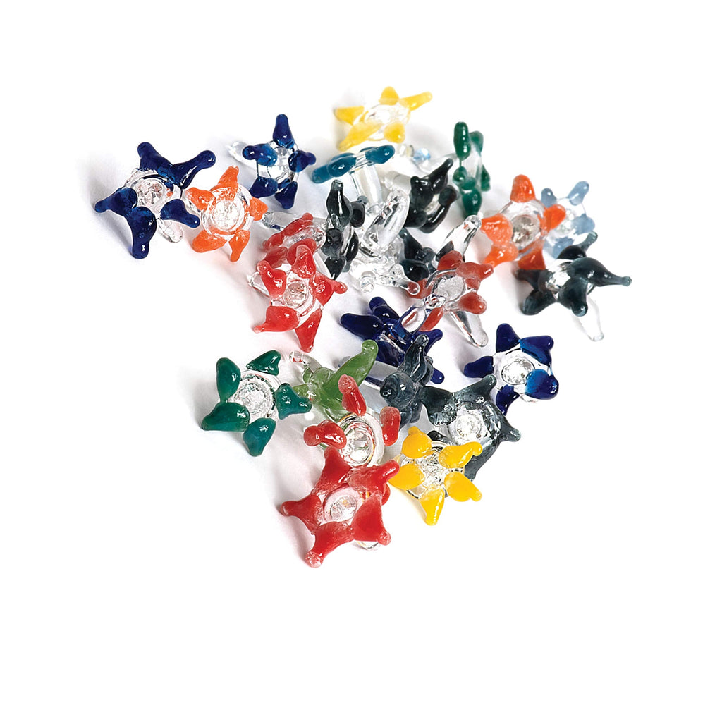 [Australia - AusPower] - Small Glass Starfish Beads, Premium Quality Hand Blown Glass Stem Filters (100+20) 100+20 