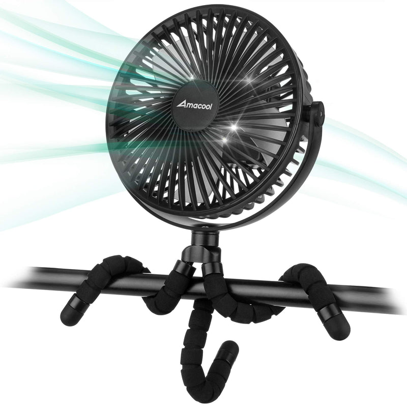 [Australia - AusPower] - 10000mAh 7 inch Battery Operated Clip on Fan Rotatable USB Fan for Baby Stroller Outdoor Camping Tent Beach Treadmill Car Golf Cart 7" 