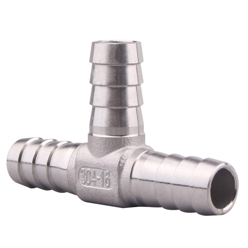 [Australia - AusPower] - DERPIPE Stainless Steel 5/8" Hose Barb, 3 Way Tee T Shape Union Barbed Splitter Fitting 5/8" 