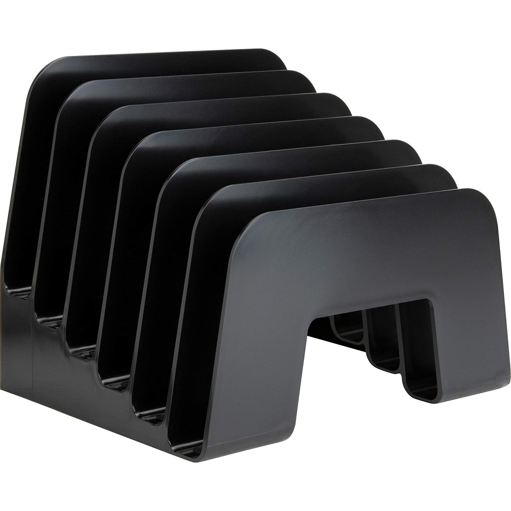 [Australia - AusPower] - Desktop File Organizer, 6 Compartments Office Inclined Desk Step Sorter, for Easy Access to Your Files, Invoices, Letters and More - Black, Eco-Friendly 