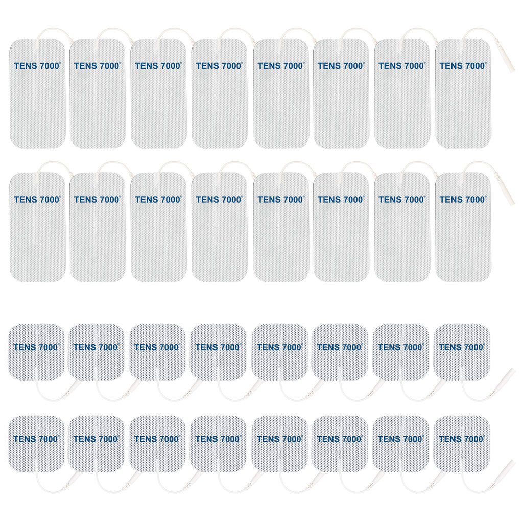 [Australia - AusPower] - TENS 7000 Official TENS Unit Replacement Pads 32 Pack - 16 - 2" X 2", 16- 2" X 4" Electrode Pads Compatible with Most TENS Machines Replacement Electrodes Value Pack 