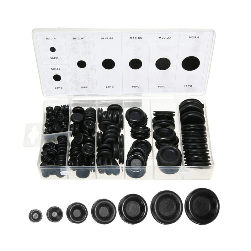 [Australia - AusPower] - 170 Pcs Rubber Grommet Firewall Hole Plug Assortment in 7 Common Sizes,Set Electrical Wire Gasket for Auto Body and Sheet Metal 