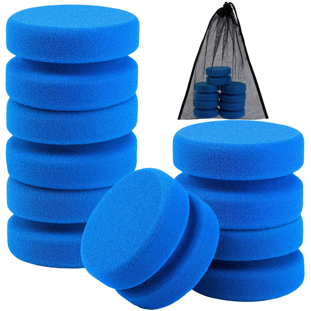 [Australia - AusPower] - Aodaer 6 Pack Sponge Applicator Paint Sponge Applicator Blue Paint Detail Sponge Used for Art Crafts or Car Waxing with Mesh Hanging Storage Bag, Blue Round 3.1 Inches 