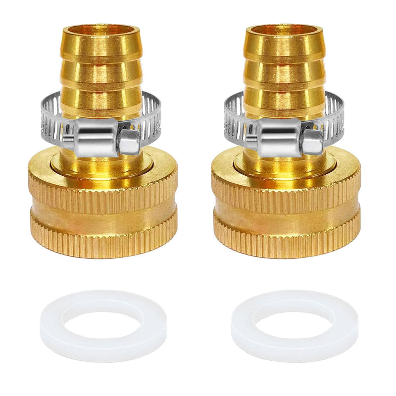 [Australia - AusPower] - YOUHO Garden Hose Adapter Swivel Fitting 3/4 to 3/8 Hose Drip Irrigation Tubing to Faucet - Reusable Connector Fittings for Most Rain Bird, Orbit, Dig, Toro 5/16 or 3/8 Tubing x 3/4" GHT 3/8 Hose 2PCS Female thread 