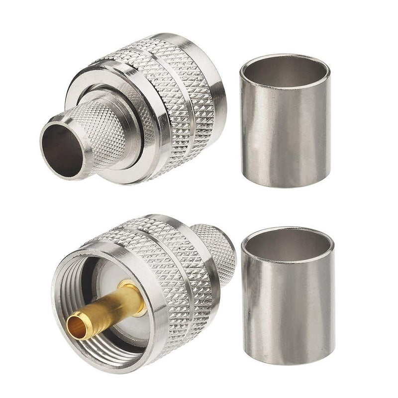 [Australia - AusPower] - wlaniot PL259 Crimp Connector PL-259 Plug Male Connector pl259 pl-259 UHF Male Solder Connector for LMR-400 RG59 RG-213 CB Ham Radio Antenna 2pcs 