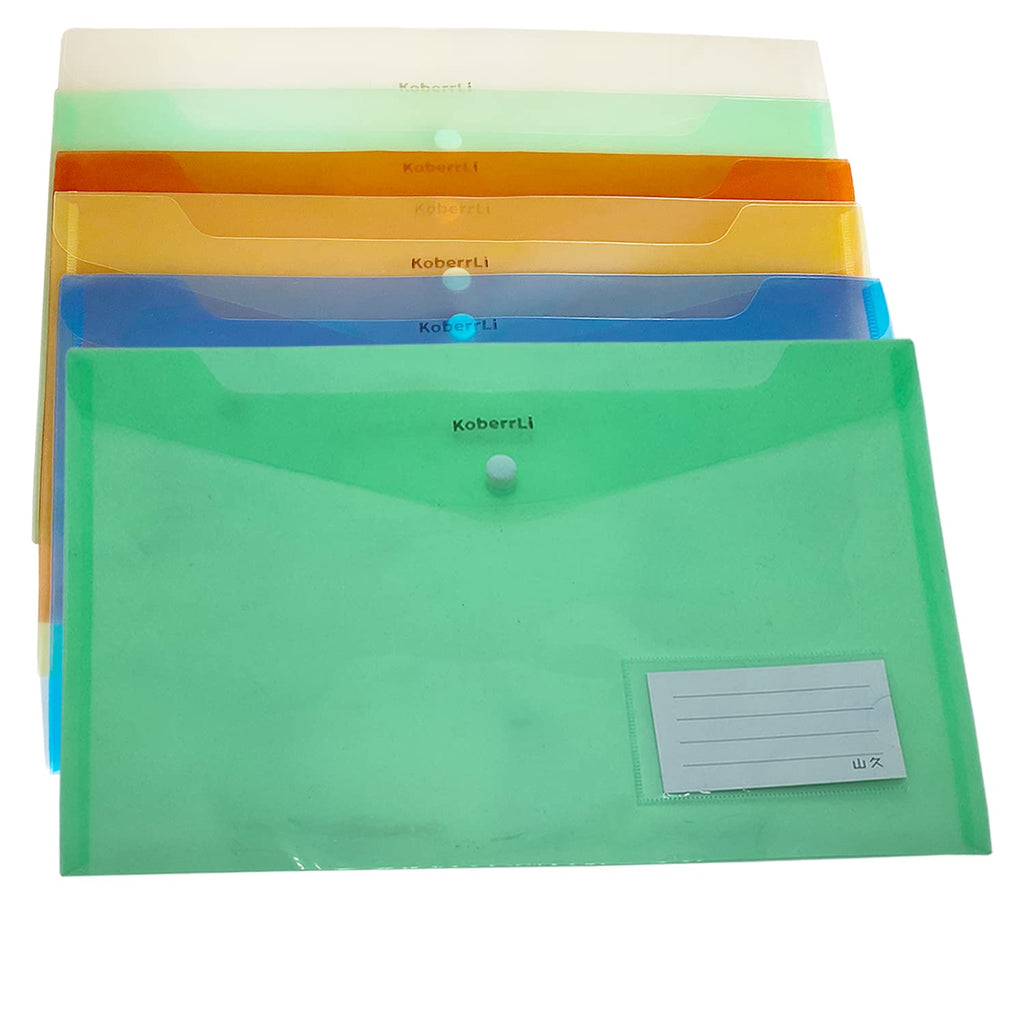 [Australia - AusPower] - 10Pcs Plastic Filing Envelopes, A4 Size File Bags Document Folders Document Organizers with Snap Button for Document Stationery Tools by KoberrLi 