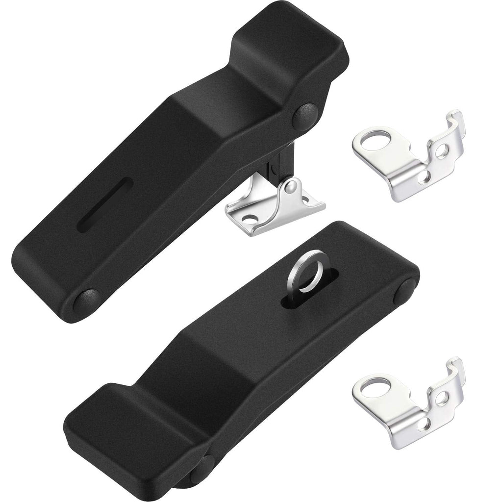 [Australia - AusPower] - 2 Pieces Rubber Latch Flexible Rubber Front Storage Rack Latch 4 Inch with Hole, Over Center Thermoplastic Elastomer Boat Latch for Door Handle Cooler, Cargo Box and Boat Compartment 