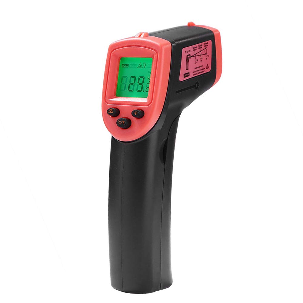 [Australia - AusPower] - GoolRC HW600 Handheld Non-Contact Infrared Thermometer LCD Display Temperature Meter Digital IR Industrial Thermometer Laser Pyrometer Thermometer -58~1122°F (NOT for Humans) Battery Not Included Red 