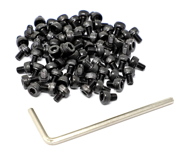 [Australia - AusPower] - iexcell 100 Pcs Metric M3 x 4 Alloy Steel 12.9 Grade Hex Socket Head Cap Screws Bolts Kit, Black Oxide Finish 