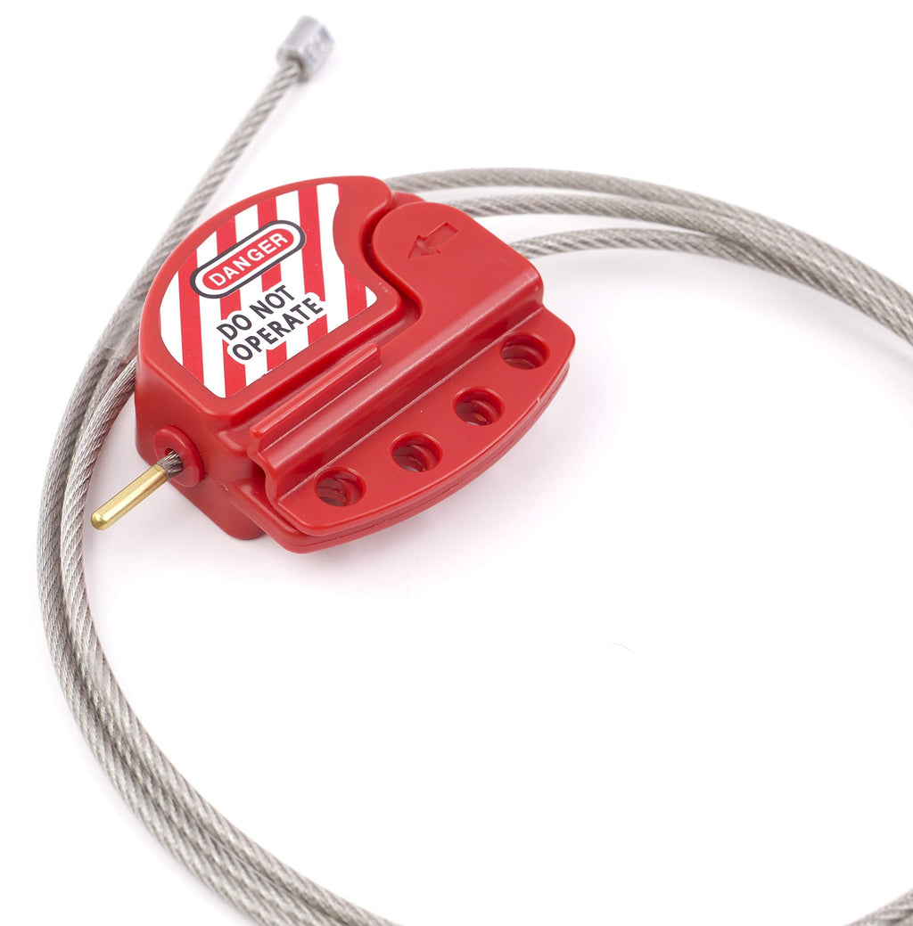 [Australia - AusPower] - TRADESAFE Lockout Tagout Cable Lock, 6 feet, Adjustable Steel Cable Lock Out, Vinyl Coating, OSHA Compliant, Premium Grade 