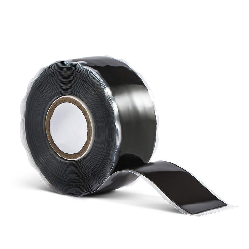 [Australia - AusPower] - Seal Self Fusing Silicone Tape - 1 Inch Wide and 15 Feet Long Weatherproof Self Fusing Silicone Sealing Tape for Emergency Pipeline Repair/Cable Bandage/Tool Fixing（Black） 